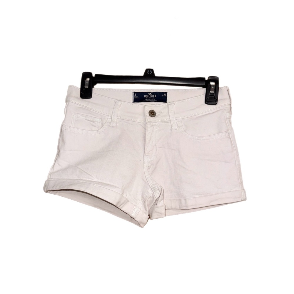 Hollister Low Rise Short 3 White Denim Advanced Stretch Size 3 W26 Womens